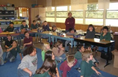 Manzanita Public Charter School receives dictionaries from DAR